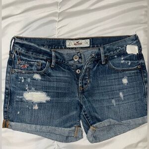 Hollister Blue Distressed Jean Shorts
